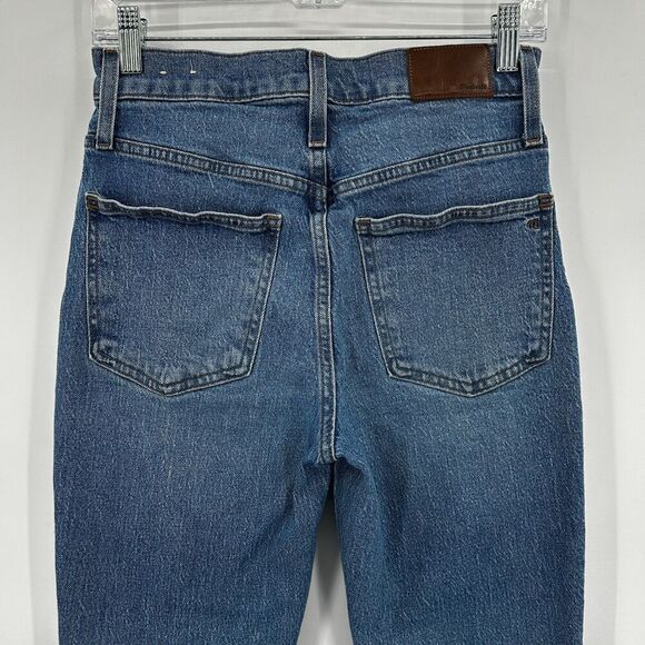MADEWELL The Perfect Vintage Jeans Raw Hem High Rise Rigid Denim Size 26 Petite - Picture 8 of 12